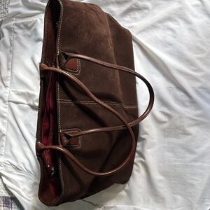 Brown Suede Tote Bag